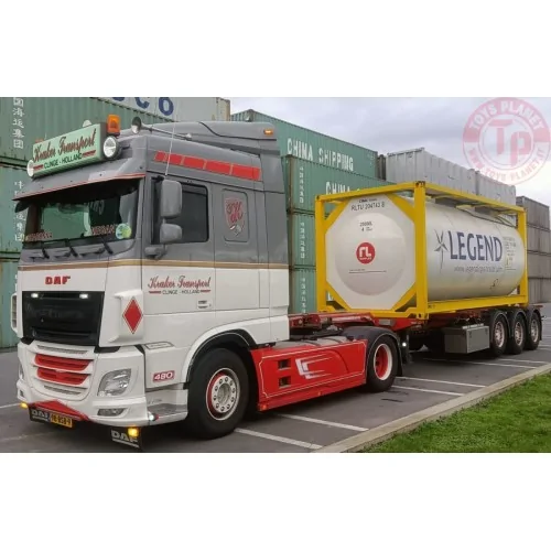 DAF XF SPACE CAB MY2017 4X2 CONTAINER TRAILER - 3 AXLE + 30FT BULKCONTAINER DE KRAKER WSI 01-4107 WSI MODELS