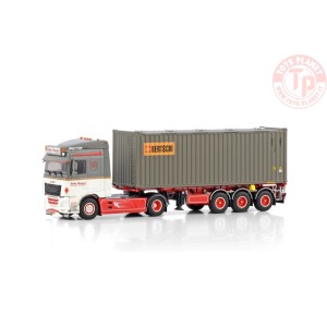 DAF XF SPACE CAB MY2017 4X2 CONTAINER TRAILER - 3 AXLE + 30FT BULKCONTAINER DE KRAKER WSI 01-4107 WSI MODELS