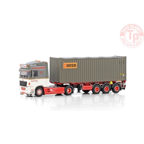 DAF XF SPACE CAB MY2017 4X2 CONTAINER TRAILER - 3 AXLE + 30FT BULKCONTAINER DE KRAKER WSI 01-4107 WSI MODELS