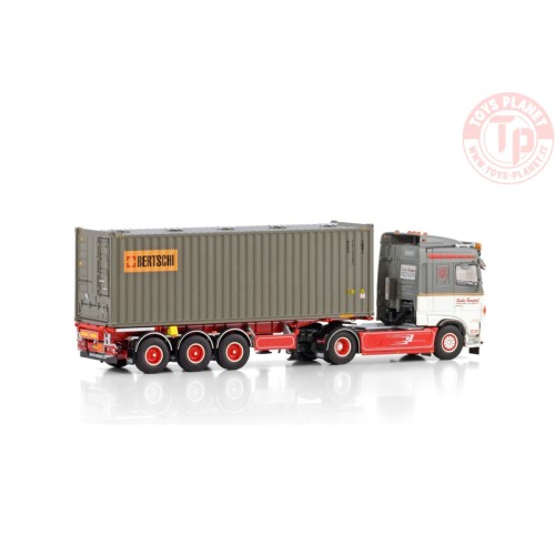 DAF XF SPACE CAB MY2017 4X2 CONTAINER TRAILER - 3 AXLE + 30FT BULKCONTAINER DE KRAKER WSI 01-4107 WSI MODELS
