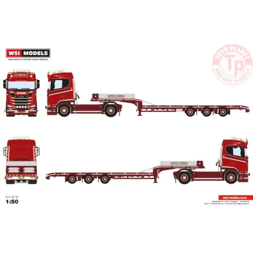 SCANIA S NORMAL CS20N 4X2 SEMI LOW LOADER - 3 AXLE ERWIN GERDEZ WSI 01-4189 WSI MODELS
