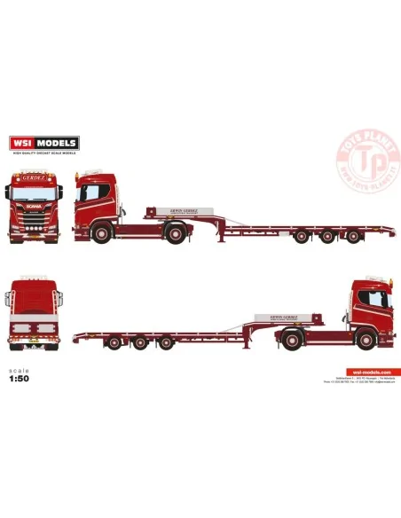 SCANIA S NORMAL CS20N 4X2 SEMI LOW LOADER - 3 AXLE ERWIN GERDEZ WSI 01-4189 WSI MODELS