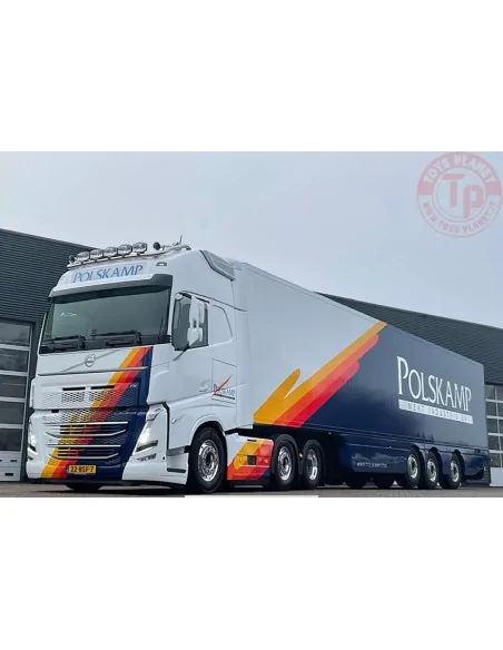 VOLVO FH5 GLOBETROTTER XL 6X2 TWIN STEER REEFER TRAILER - 3 AXLE POLSKAMP MEAT INDUSTRIES WSI 01-4228 WSI MODELS
