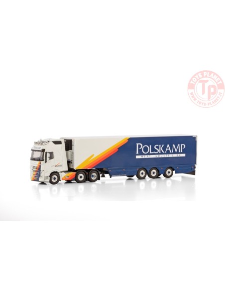 VOLVO FH5 GLOBETROTTER XL 6X2 TWIN STEER REEFER TRAILER - 3 AXLE POLSKAMP MEAT INDUSTRIES WSI 01-4228 WSI MODELS
