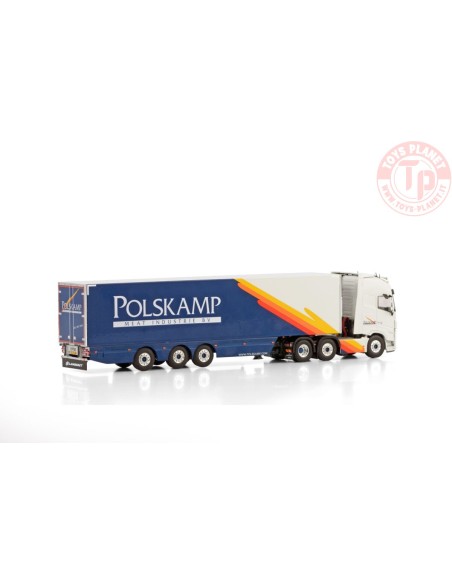 VOLVO FH5 GLOBETROTTER XL 6X2 TWIN STEER REEFER TRAILER - 3 AXLE POLSKAMP MEAT INDUSTRIES WSI 01-4228 WSI MODELS