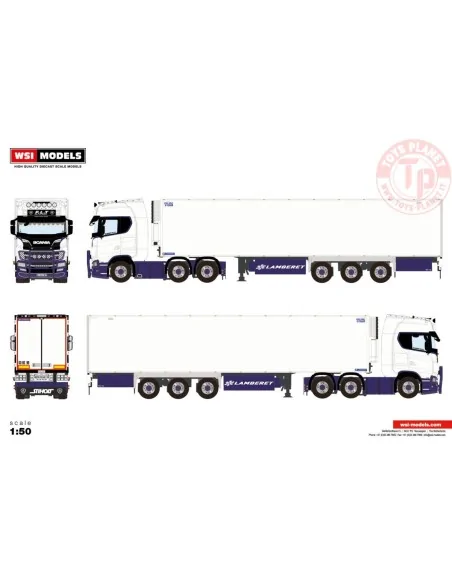 SCANIA S HIGHLINE CS20H 6X2 TWIN STEER REEFER TRAILER - 3 AXLE F.L.T WSI 01-4334 WSI MODELS