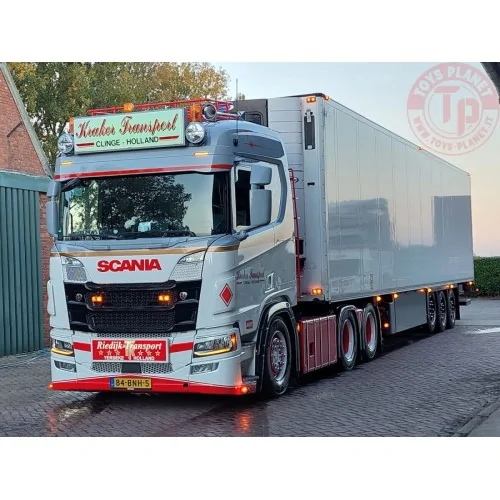 SCANIA R NORMAL CR20N 6X2 TAG AXLE REEFER TRAILER - 3 AXLE DE KRAKER WSI 01-4106 WSI MODELS
