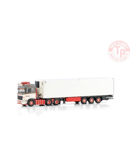 SCANIA R NORMAL CR20N 6X2 TAG AXLE REEFER TRAILER - 3 AXLE DE KRAKER WSI 01-4106 WSI MODELS