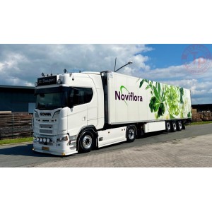 SCANIA S HIGHLINE CS20H 4X2 REEFER TRAILER - 3 AXLE JZ Transport Noviflora WSI 01-4677 WSI MODELS