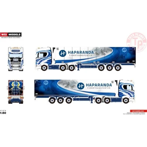SCANIA S HIGHLINE CS20H 6X2 TAG AXLE REEFER TRAILER - 3 AXLE HAPARANDA FJÄRRTRANSPORT WSI 01-4223 WSI MODELS