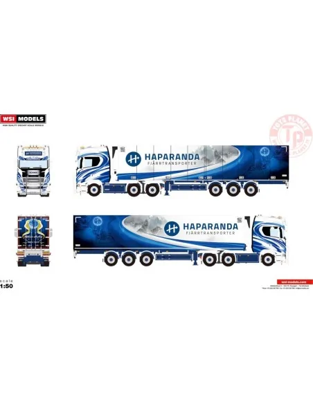 SCANIA S HIGHLINE CS20H 6X2 TAG AXLE REEFER TRAILER - 3 AXLE HAPARANDA FJÄRRTRANSPORT WSI 01-4223 WSI MODELS