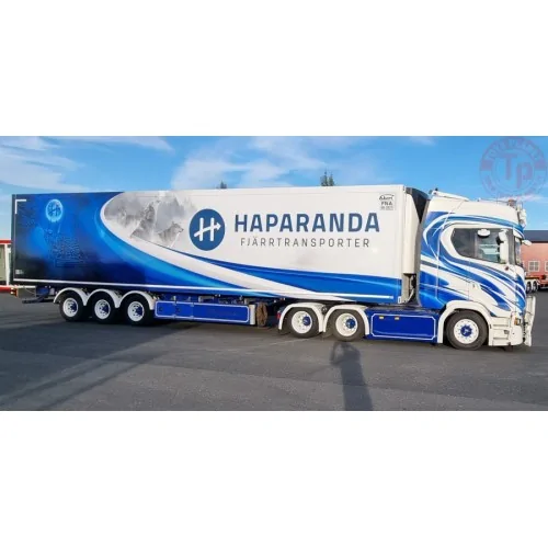 SCANIA S HIGHLINE CS20H 6X2 TAG AXLE REEFER TRAILER - 3 AXLE HAPARANDA FJÄRRTRANSPORT WSI 01-4223 WSI MODELS