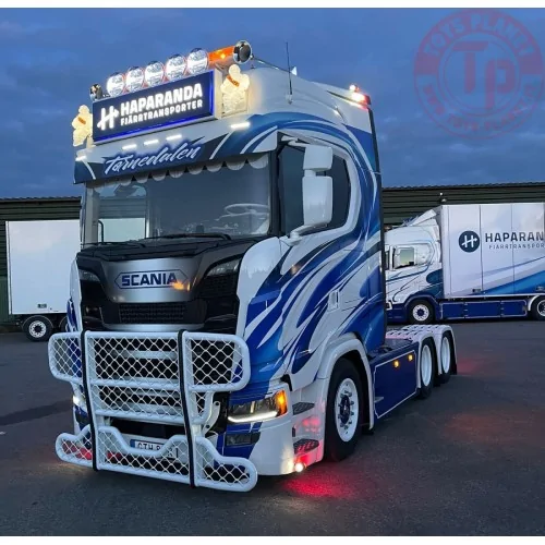 SCANIA S HIGHLINE CS20H 6X2 TAG AXLE REEFER TRAILER - 3 AXLE HAPARANDA FJÄRRTRANSPORT WSI 01-4223 WSI MODELS