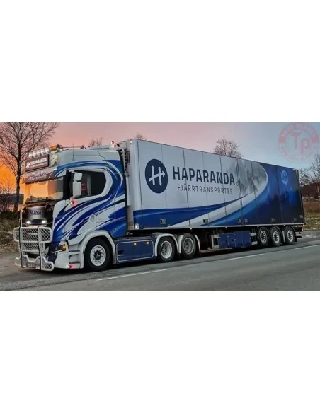 SCANIA S HIGHLINE CS20H 6X2 TAG AXLE REEFER TRAILER - 3 AXLE HAPARANDA FJÄRRTRANSPORT WSI 01-4223 WSI MODELS