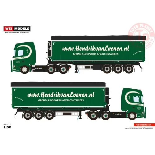 SCANIA R HIGHLINE CR20H 6X2 TAG AXLE TIPPER VOLUME TRAILER - 3 AXLE HENDRIK VAN LOENEN WSI 01-4326 WSI MODELS