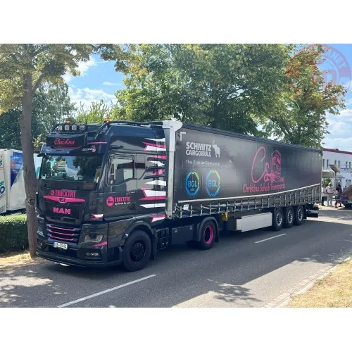 MAN TGX GX met 3-assige schuifzeilen oplegger Christina Scheib Transporte TEKNO 86035 TEKNO