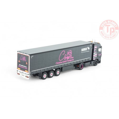 MAN TGX GX met 3-assige schuifzeilen oplegger Christina Scheib Transporte TEKNO 86035 TEKNO