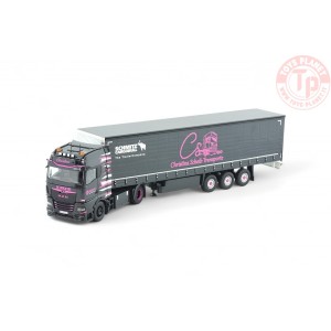 MAN TGX GX met 3-assige schuifzeilen oplegger Christina Scheib Transporte TEKNO 86035 TEKNO