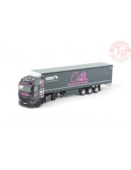 MAN TGX GX met 3-assige schuifzeilen oplegger Christina Scheib Transporte TEKNO 86035 TEKNO