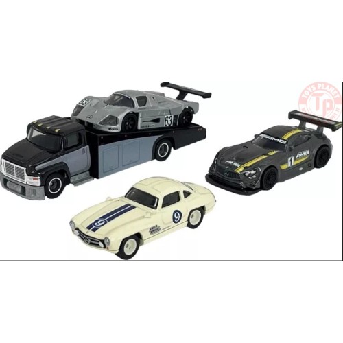 CARRY ON-MERCEDES-BENZ 300 SL-SAUBER-MERCEDES C9-'16 MERCEDES-AMG GT3 1/64 HOT WHEELS GRN85 HOT WHEELS