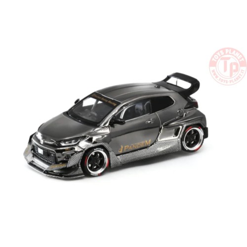 PANDEM GR YARIS-BLACK CHROME 1/64 PR64-55 POP RACE