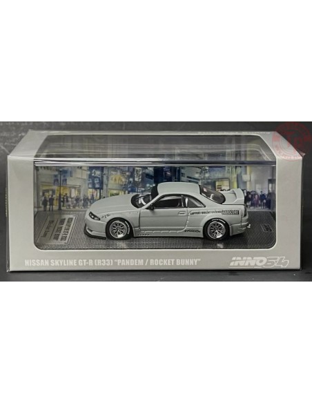 NISSAN SKYLINE GT-R (R33) PANDEM/ROCKET BUNNY-CEMENT GREY MATTE 1/64 IN64-R33P-CGM INNO MODELS