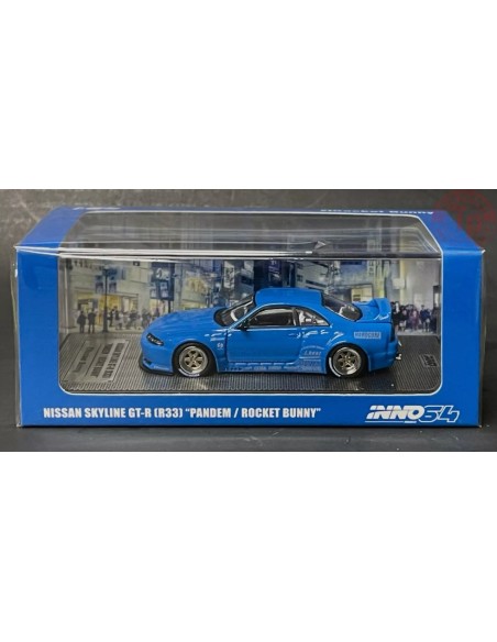 NISSAN SKYLINE GT-R (R33) PANDEM/ROCKET BUNNY-BLUE 1/64 IN64-R33P-BLU INNO MODELS