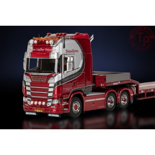 SCANIA S SERIE HIGH ROOF 6X4 WITH NOOTEBOOM MCOS SEMI LOW LOADER 4 AXLE WITH RAMPS HEJNE MØLLER PEDERSEN IMC 32-0216 IMC MODELS