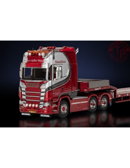 SCANIA S SERIE HIGH ROOF 6X4 WITH NOOTEBOOM MCOS SEMI LOW LOADER 4 AXLE WITH RAMPS HEJNE MØLLER PEDERSEN IMC 32-0216 IMC MODELS