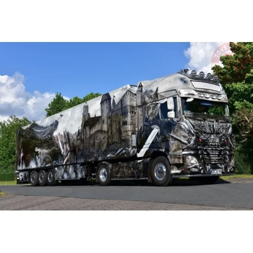 DAF XF SUPER SPACE CAB MY2017 4X2 REEFER TRAILER - 3 AXLE HEIDE LOGISTIK WSI 01-4308 WSI MODELS