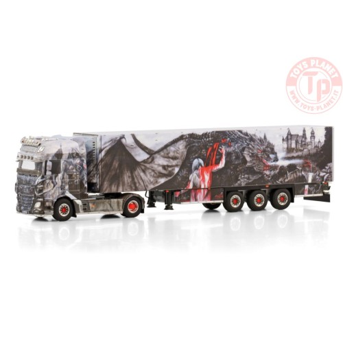 DAF XF SUPER SPACE CAB MY2017 4X2 REEFER TRAILER - 3 AXLE HEIDE LOGISTIK WSI 01-4308 WSI MODELS