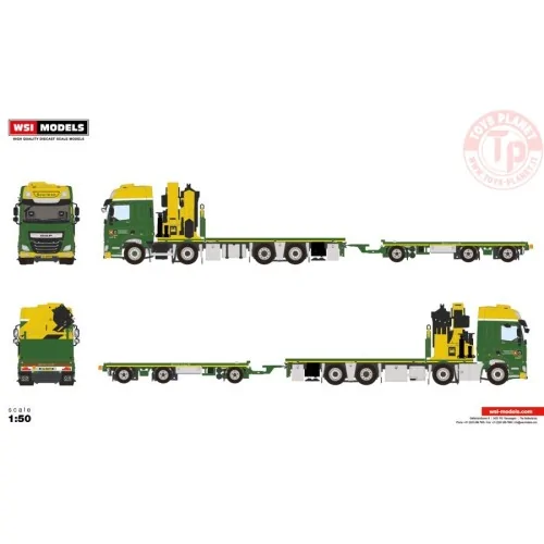 DAF CF SPACE CAB MY2017 RIGED FLAT BED TRUCK WITH PALFINGER PK 65002 SH + JIB 8X2 TAG AXLE FLAT BED TRAILER - 3 AXLE BOERMAN ...
