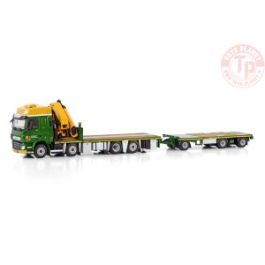 DAF CF SPACE CAB MY2017 RIGED FLAT BED TRUCK WITH PALFINGER PK 65002 SH + JIB 8X2 TAG AXLE FLAT BED TRAILER - 3 AXLE BOERMAN ...