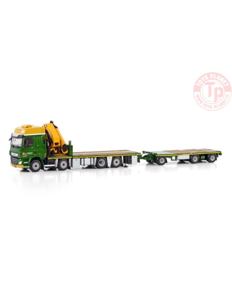 DAF CF SPACE CAB MY2017 RIGED FLAT BED TRUCK WITH PALFINGER PK 65002 SH + JIB 8X2 TAG AXLE FLAT BED TRAILER - 3 AXLE BOERMAN ...