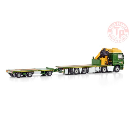 DAF CF SPACE CAB MY2017 RIGED FLAT BED TRUCK WITH PALFINGER PK 65002 SH + JIB 8X2 TAG AXLE FLAT BED TRAILER - 3 AXLE BOERMAN ...