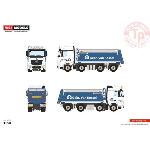 MERCEDES-BENZ ACTROS MP4 2.300MM STREAM SPACE 8X2 TAG AXLE TIPPER TRUCK GEBR. VAN KESSEL WSI 01-4295 WSI MODELS