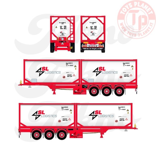 D-Tec 3 axle trailer with 2x 20ft. ISO Tankcontainers SL Logistics TEKNO 86998 TEKNO