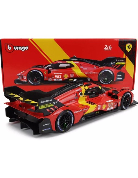 FERRARI 499P 3.0 TURBO V6 N50 Le Mans Pole 1:18 BU16301-50 BURAGO FERRARI 499P 3.0 TURBO V6 N50 Le Mans Pole 1:18 BU16301-50 BURAGO