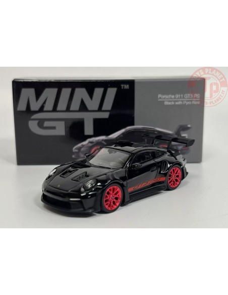 PORSCHE 911 (992) GT3 RS-BLACK WITH PYRO RED 1/64 MGT00681-L Mini Gt