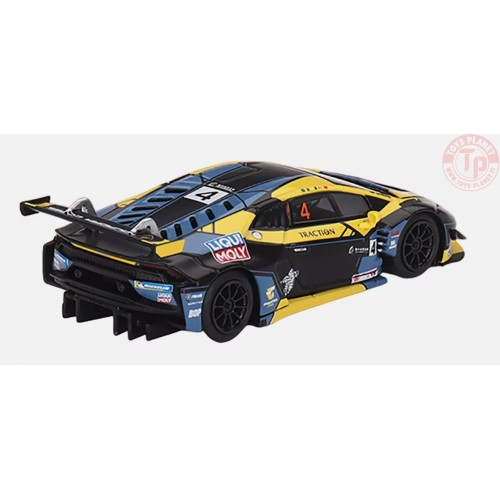 LAMBORGHINI HURACAN GT3 EVO N.4-MACAU GT CUP 2022 MACAU GP-PHANTOM PRO RACING-BLACK/YELLOW 1/64 MGT00645-L MINI GT