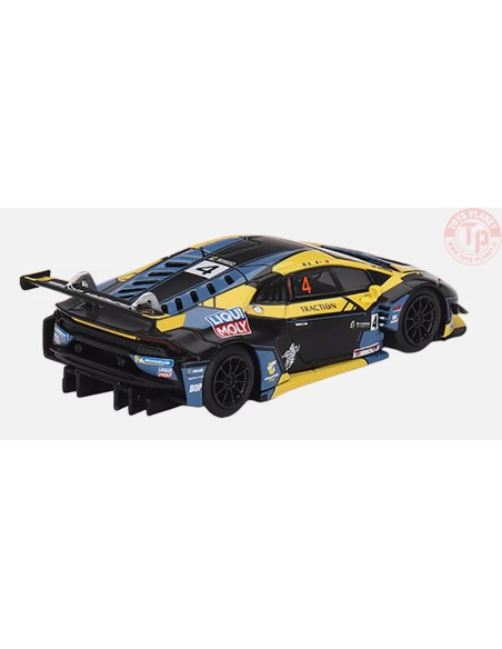 LAMBORGHINI HURACAN GT3 EVO N.4-MACAU GT CUP 2022 MACAU GP-PHANTOM PRO RACING-BLACK/YELLOW 1/64 MGT00645-L MINI GT