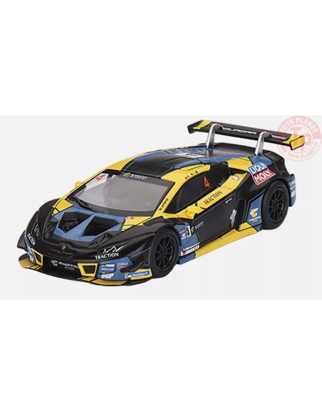 LAMBORGHINI HURACAN GT3 EVO N.4-MACAU GT CUP 2022 MACAU GP-PHANTOM PRO RACING-BLACK/YELLOW 1/64 MGT00645-L MINI GT