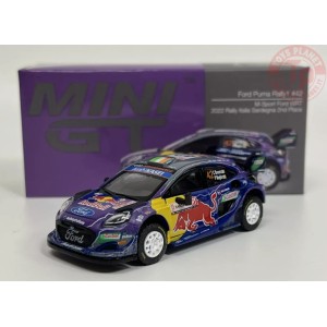 FORD PUMA RALLY1 N.42 M-SPORT FORD WRT 2022 RALLY ITALIA SARDEGNA 2ND PLACE-BLUE/RED/YELLOW/VIOLET 1/64 MGT00627-L Mini Gt