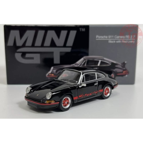 PORSCHE 911 CARRERA RS 2.7-BLACK WITH RED LIVERY 1/64 MGT00688-L Mini Gt