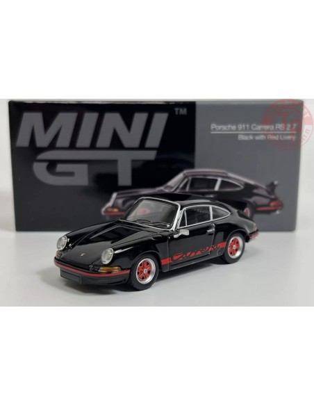 PORSCHE 911 CARRERA RS 2.7-BLACK WITH RED LIVERY 1/64 MGT00688-L Mini Gt