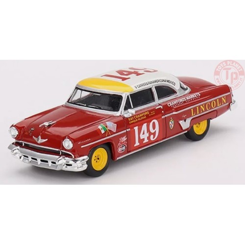 LINCOLN CAPRI N.149 1954 CARRERA PANAMERICANA CLASS WINNER-RED/WHITE/YELLOW 1/64 MGT00611-L MINI GT