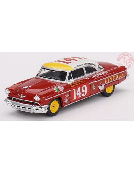 LINCOLN CAPRI N.149 1954 CARRERA PANAMERICANA CLASS WINNER-RED/WHITE/YELLOW 1/64 MGT00611-L MINI GT