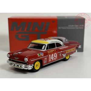 LINCOLN CAPRI N.149 1954 CARRERA PANAMERICANA CLASS WINNER-RED/WHITE/YELLOW 1/64 MGT00611-L MINI GT