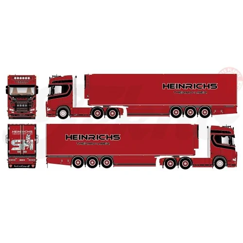 Scania Next Gen sleepas met 3-assige koeloplegger Heinrichs TEKNO 85147 TEKNO