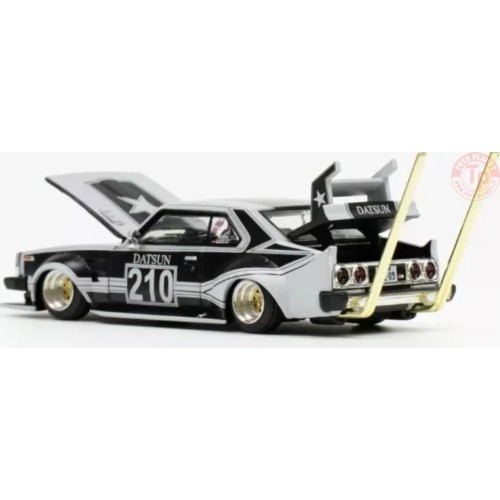 SKYLINE C210 BOSOZOKU STYLE-MATT BLACK/GREY 1/64 PR64-73 POP RACE